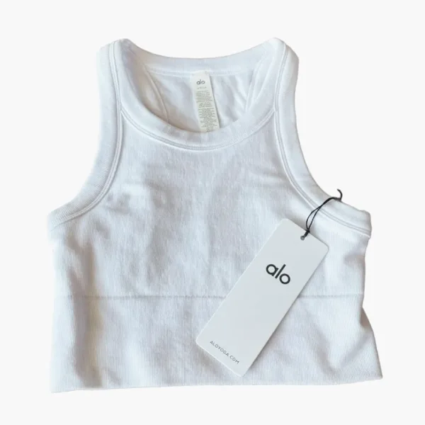 Alo Yoga Seamless Delight High Neck Bra White