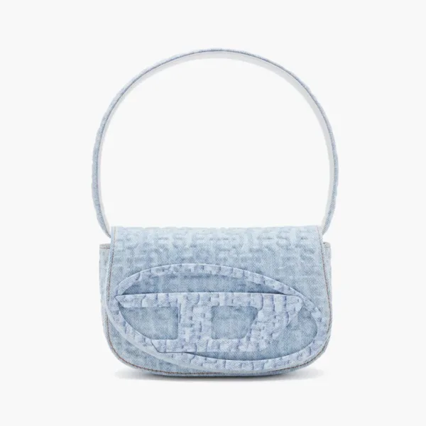 Diesel 1DR Shoulder Bag Monogram Denim Light Blue