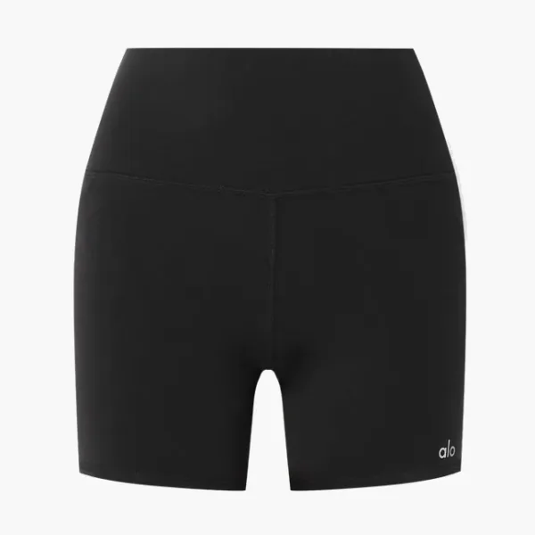Alo Yoga 5 Airbrush High-Waist Biker Short Black