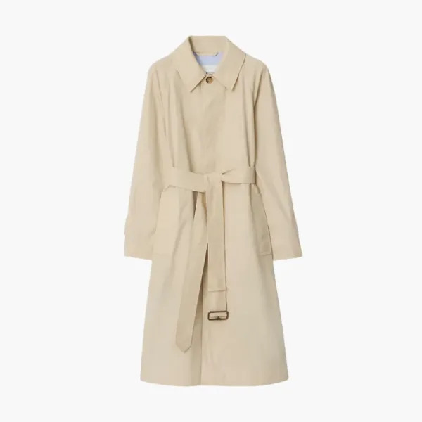 Burberry Long Highgrove Gabardine Car Coat Nutmeg