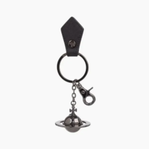 Vivienne Westwood 3D Orb Gunmetal Keyring Black