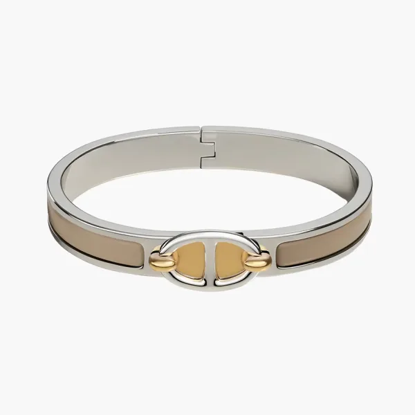 Hermes Mini Clic Chaine d'Ancre bracelet Silver/Umber