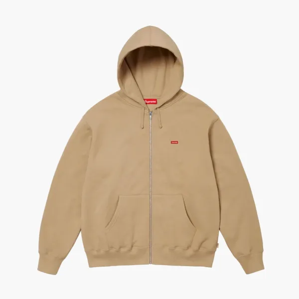 Supreme Small Box Zip Up Hooded Sweatshirt Dark Tan