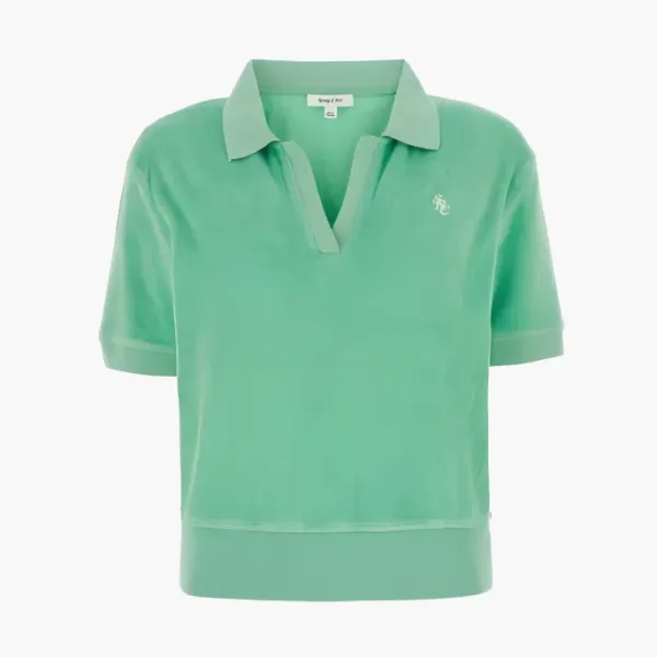 Sporty & Rich Logo-embroidered Polo Top Green