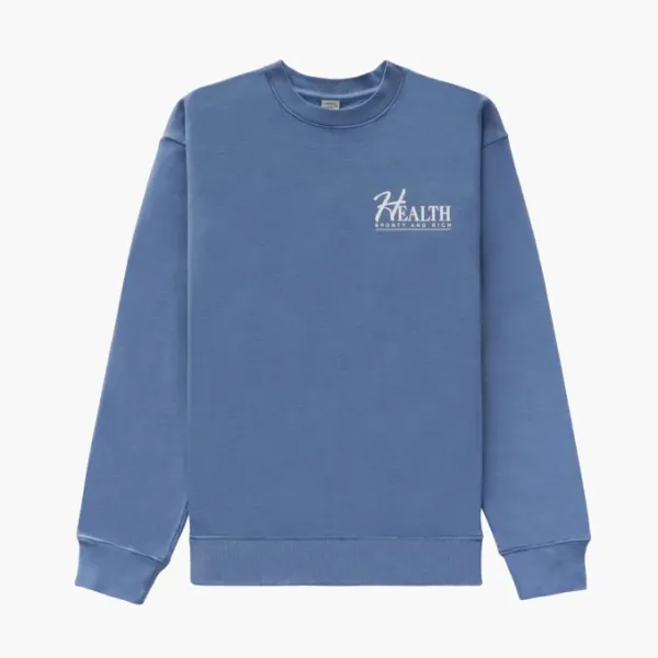 Sporty & Rich Health logo-print Sweatshirt Blue
