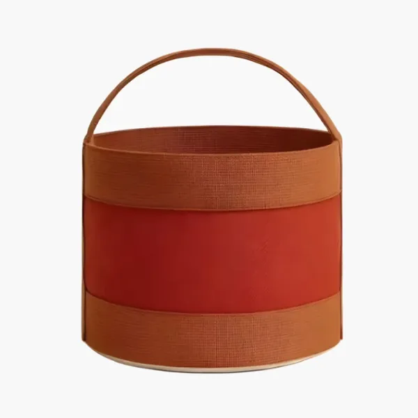 Hermès Wool Twill Blend Bucket Bags Orange & Brown