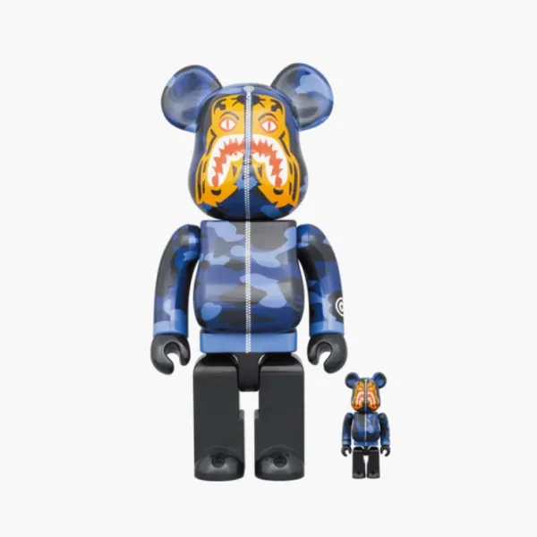 Bearbrick X BAPE Camo Tiger 100% And 400% Blue