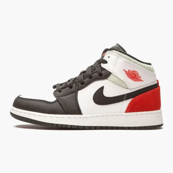 Air Jordan 1 Mid SE GS Red / Grey / Black Toe