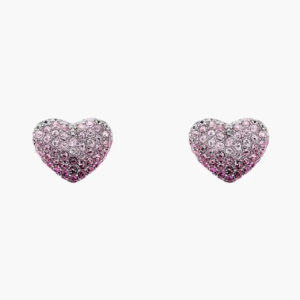 Marc Jacobs The Heart Balloon Pave Earrings Silver/Rose