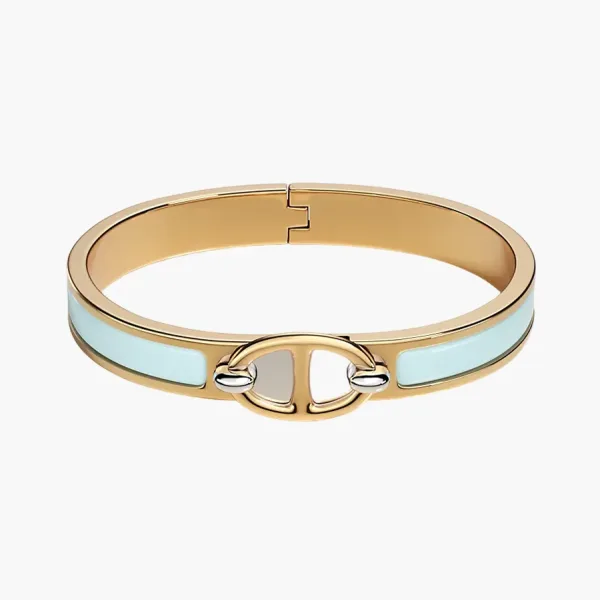 Hermes Mini Clic Chaine d'Ancre bracelet Gold / Blue