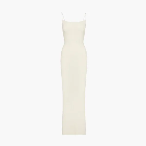 Skims Soft Lounge Long Slip Dress Bone