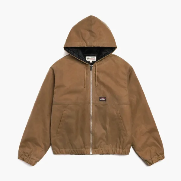 Stussy Waxed Cotton Work Jacket Khaki