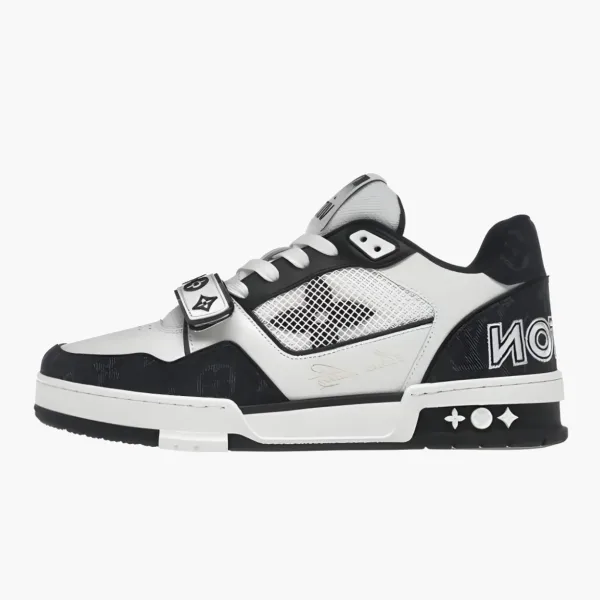 Louis Vuitton Trainer Low velcro Strap - Black Monogram Denim