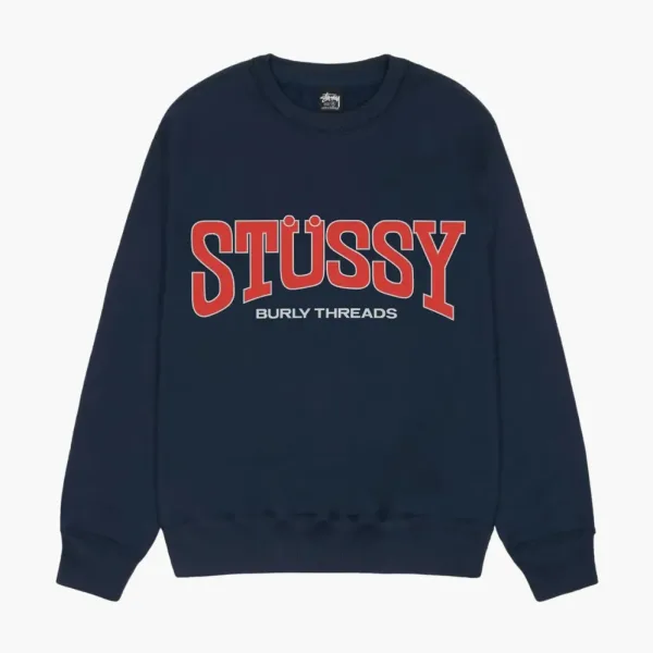 Stussy Burly Threads Crew  Navy