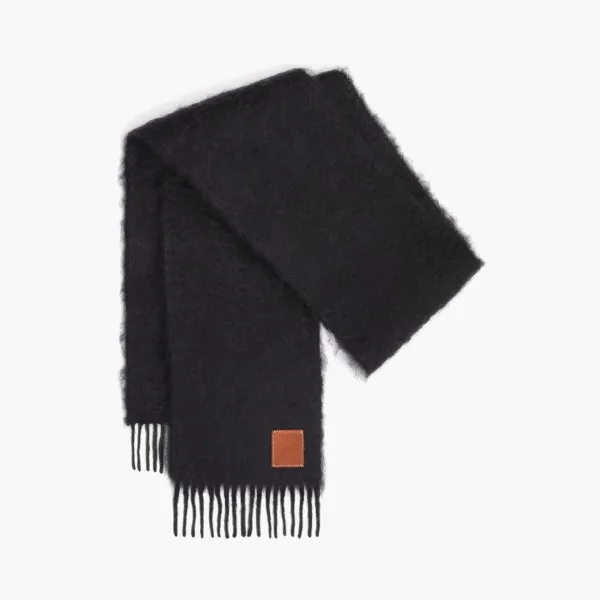 Loewe Scarf In Mohair And Wool Black
