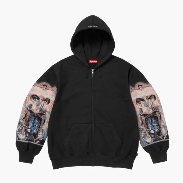 Supreme Michael Jackson Dangerous Zip Up Hooded Sweatshirt Black
