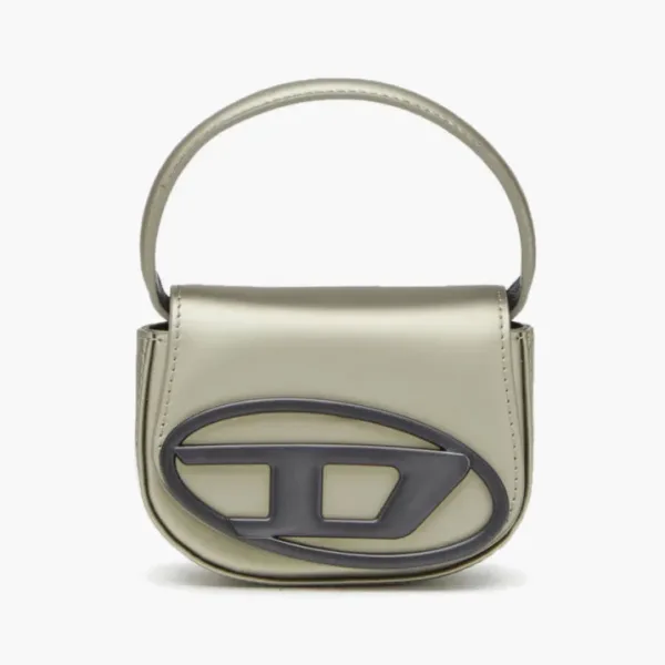 Diesel 1DR Iconic Mini Bag Metallic Leather Grey