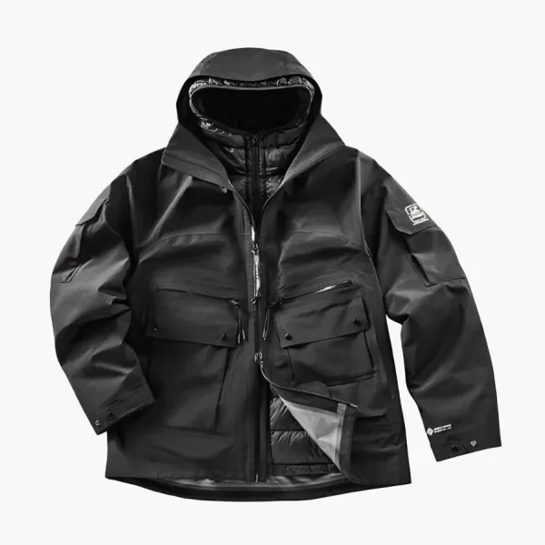 Spyder x C.P. Company Gore-Tex Hooded Regular Workwear Style Down Jacket Black