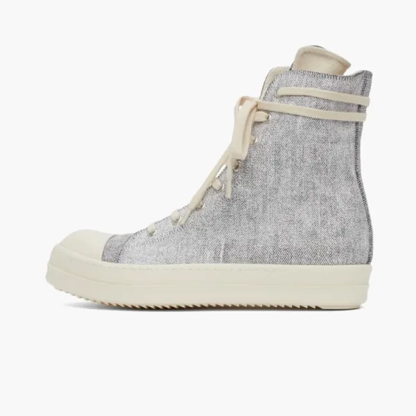 Rick Owens Drkshdw Foil Denim High Sneakers Gray