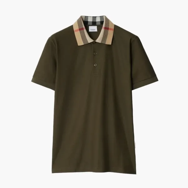 Burberry Check Collar Cotton Polo Shirt  Loch