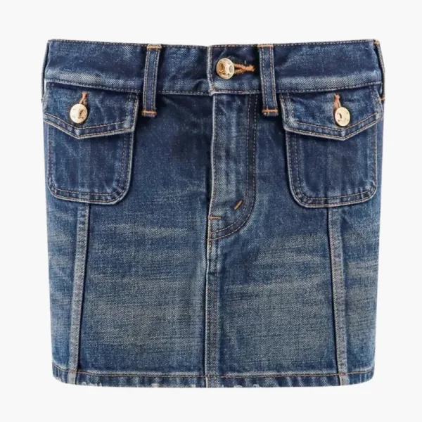 Celine Mini Skirt In Dark Union Wash Denim