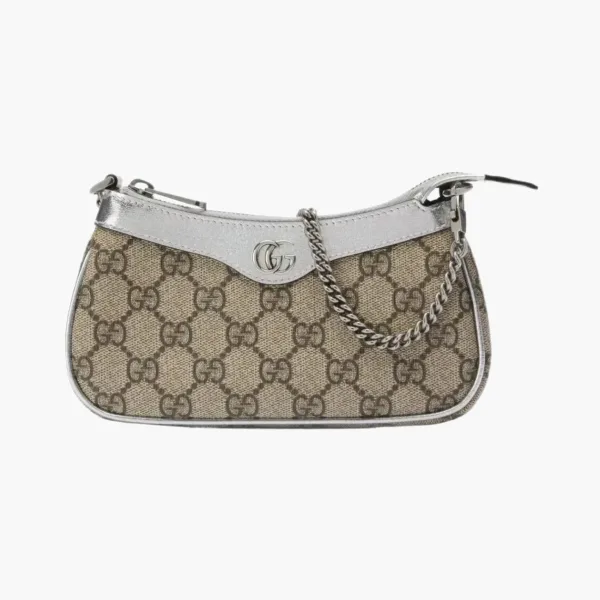 Gucci Ophidia Mini Bag Beige/Ebony/Metallic Silver