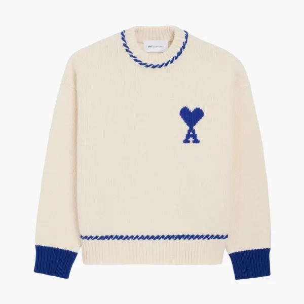 Ami Paris Ami De Coeur Crewneck Sweater Moonlight / Dark Night Blue