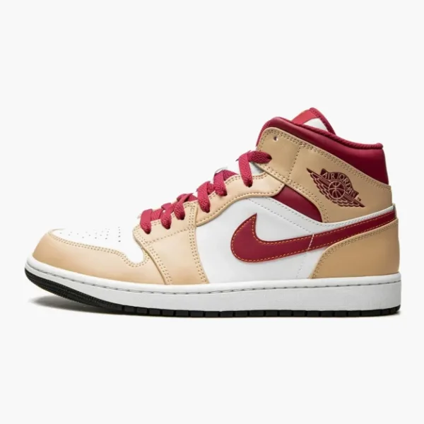 Air Jordan 1 Mid Light Curry Cardinal