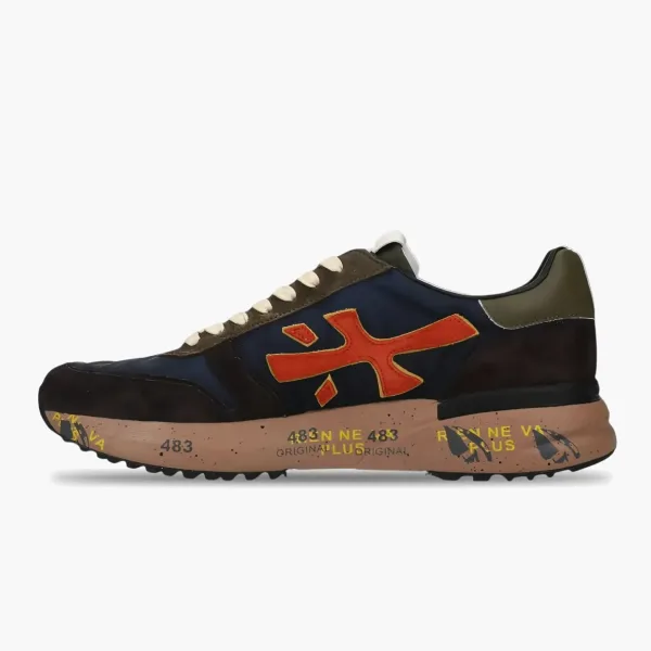 Premiata Mick Sneakers With Suede Inserts Blue-Brown