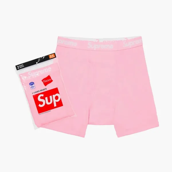 Nike Supreme Hanes Boxer Briefs 2 Pack Pink