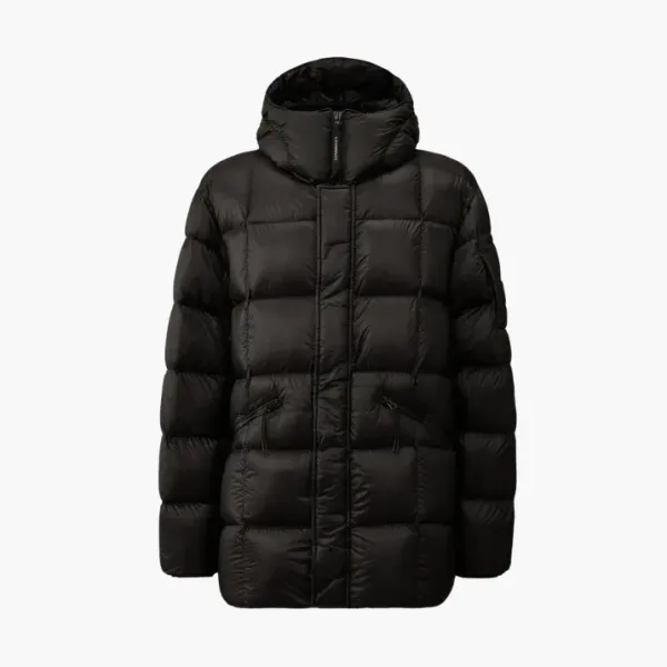C.P. Company D.D. Shell Hooded Long Down Jacket Black