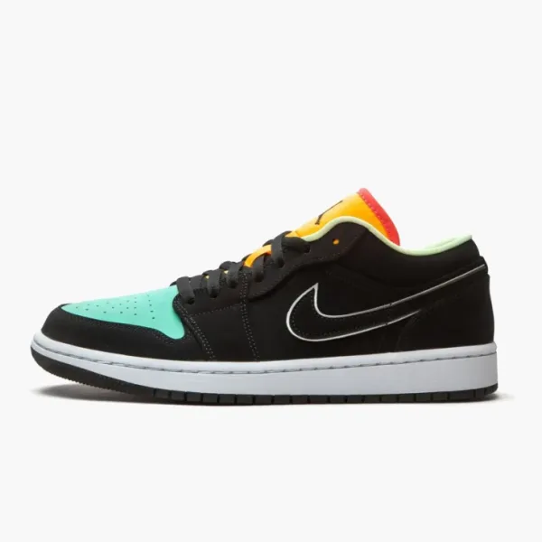 Air Jordan 1 Low Black Aurora Green Laser Orange