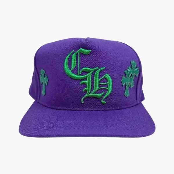 Chrome Hearts leather Cross Patch Snap Back Purple