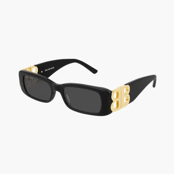 Balenciaga Dynasty Rectangle Frame Sunglasses Black