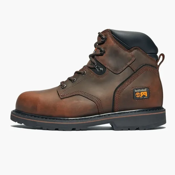 Timberland Pro Pit Boss 6 Inch Steel Toe Boot Brown Oiled Nubuck