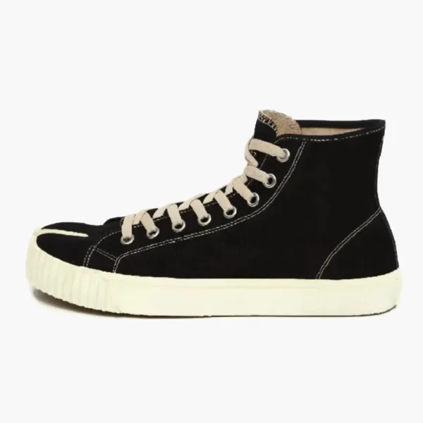 Maison Margiela Tabi Canvas High Sneakers Black Cream