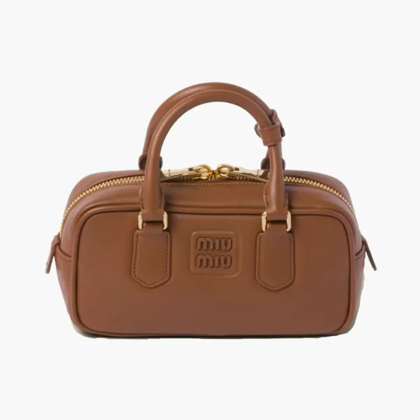 Miu Miu Arcadie Leather Bag Cognac
