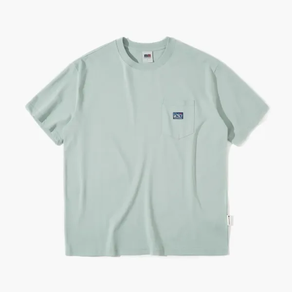 Nothomme Mountain Peak Water Land Air Print T-Shirt Mint Blue