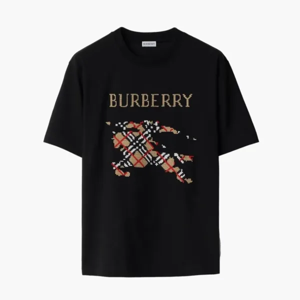 Burberry Cross Stitch EKD​ Cotton T-shirt Black