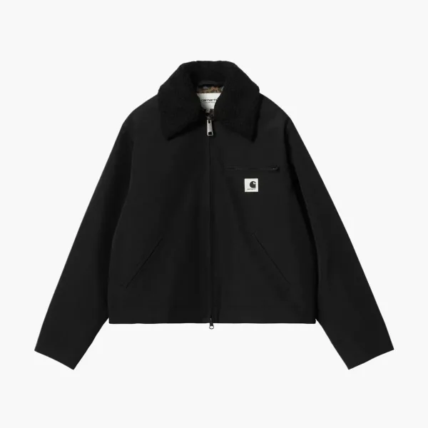 Carhartt WIP Newkirk Jacket Black Sherpa Collar