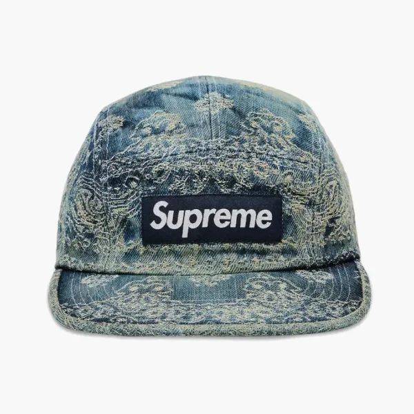 Supreme Bandana Jacquard Denim Camp Cap Blue