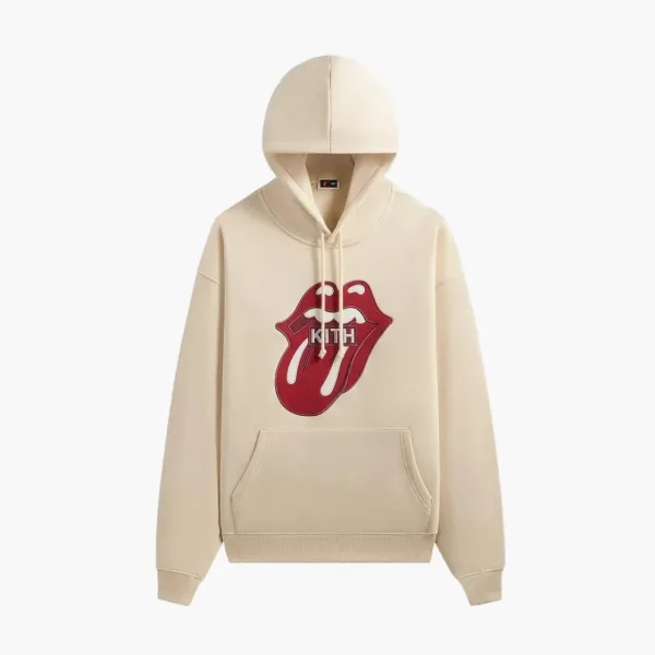 Kith For The Rolling Stones Classic Logo Nelson Hoodie Muslin