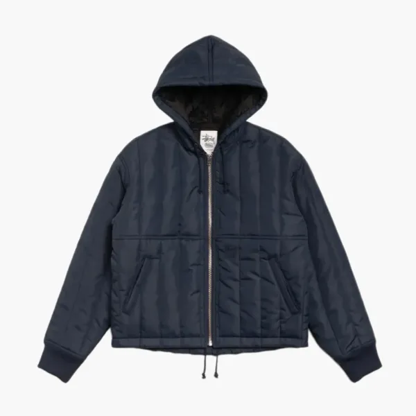 Stussy Quilted Nylon Work Jacket Navy