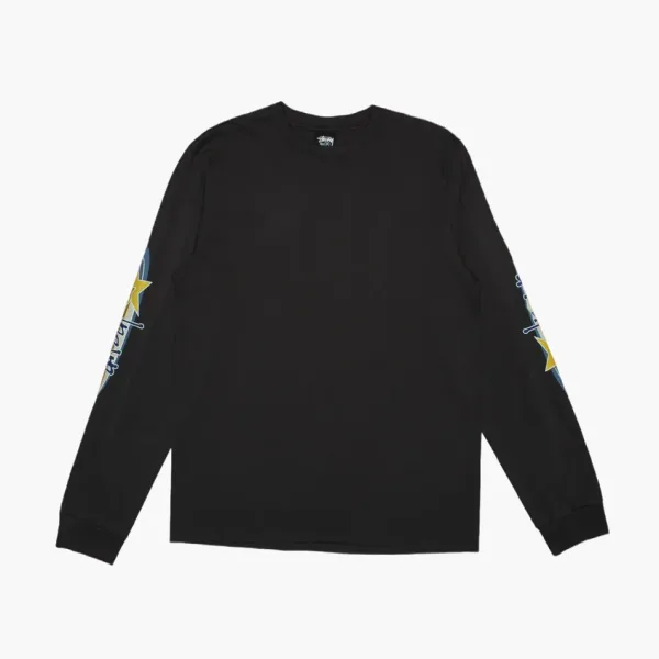 Stussy Two Star Long-Sleeve Tee Pigment Dyed Black