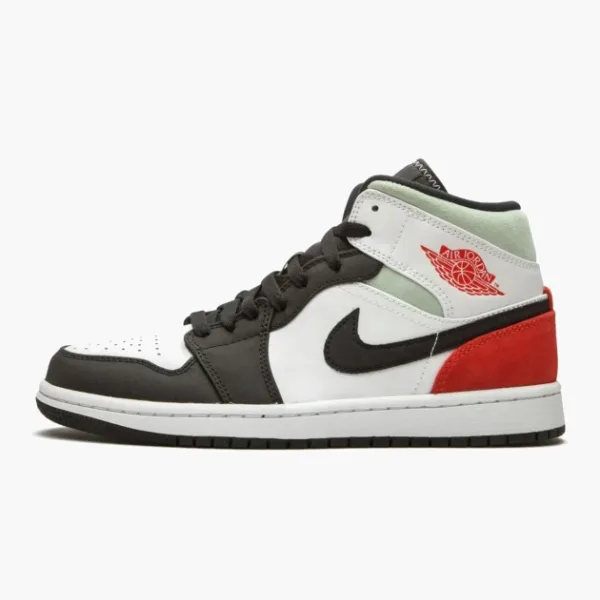 Air Jordan 1 Mid SE Red Grey Black Toe