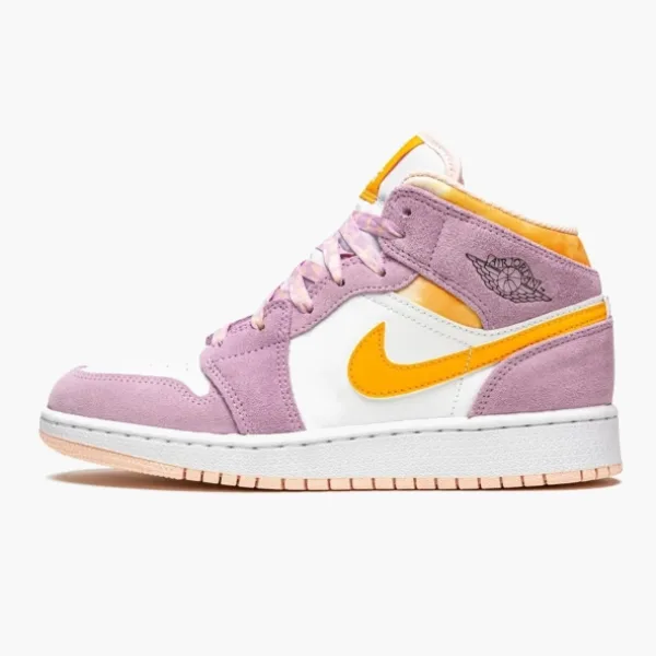 Air Jordan 1 Mid SE GS Arctic Pink University Gold