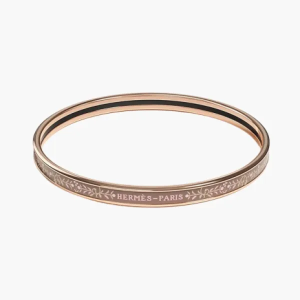 Hermès Enamel Bangles Unisex Rose Gold