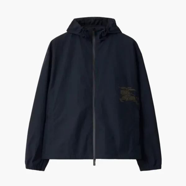 Burberry Nylon Cotton Hooded Jacket Indigo