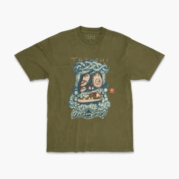 Travis Scott Cactus Jack x Takashi Murakami Tee Olive