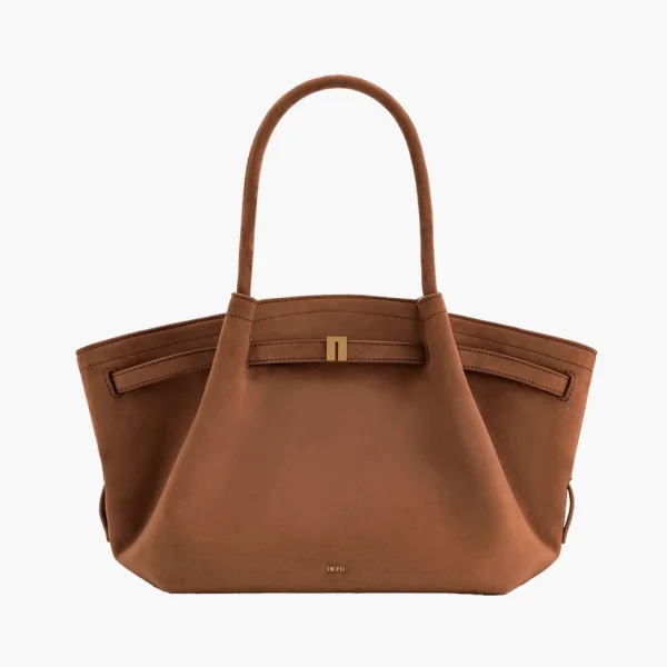 JW PEI Hana Medium Faux Suede Tote Bag Brown